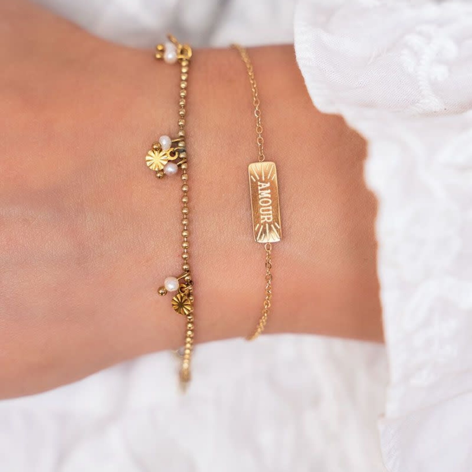 MY JEWELLERY MY JEWELLERY - Shapes armband parels & rondje