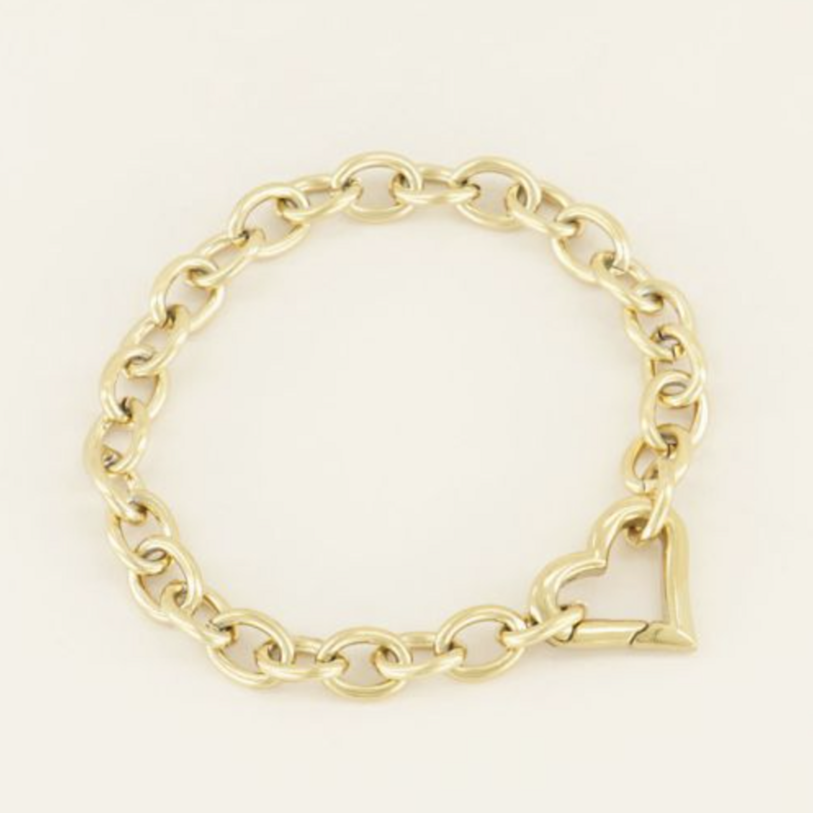 MY JEWELLERY MY JEWELLERY - Schakelarmband met hartjes sluiting goud