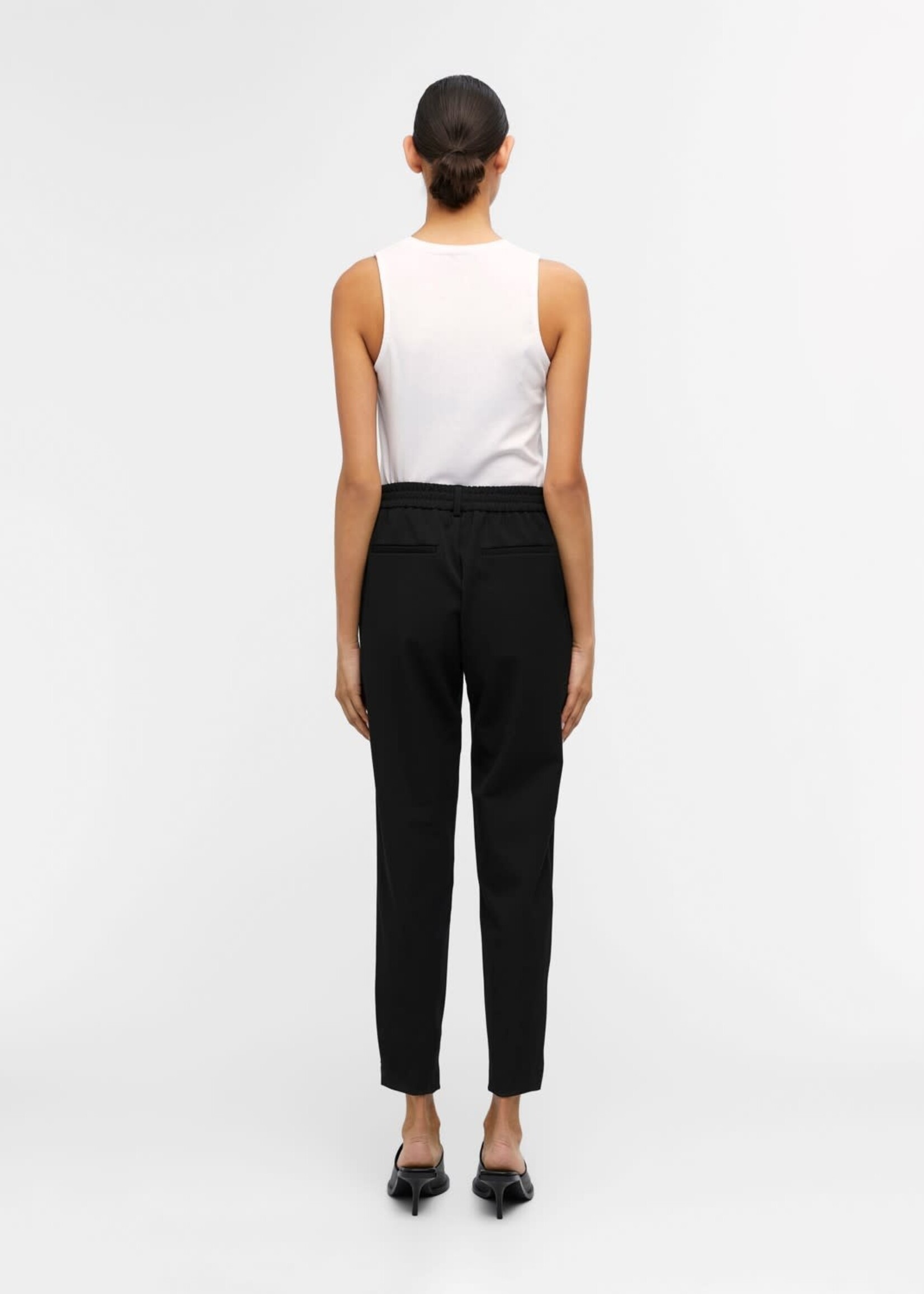OBJECT OBJECT - Broek Lisa slim pant black / zwart