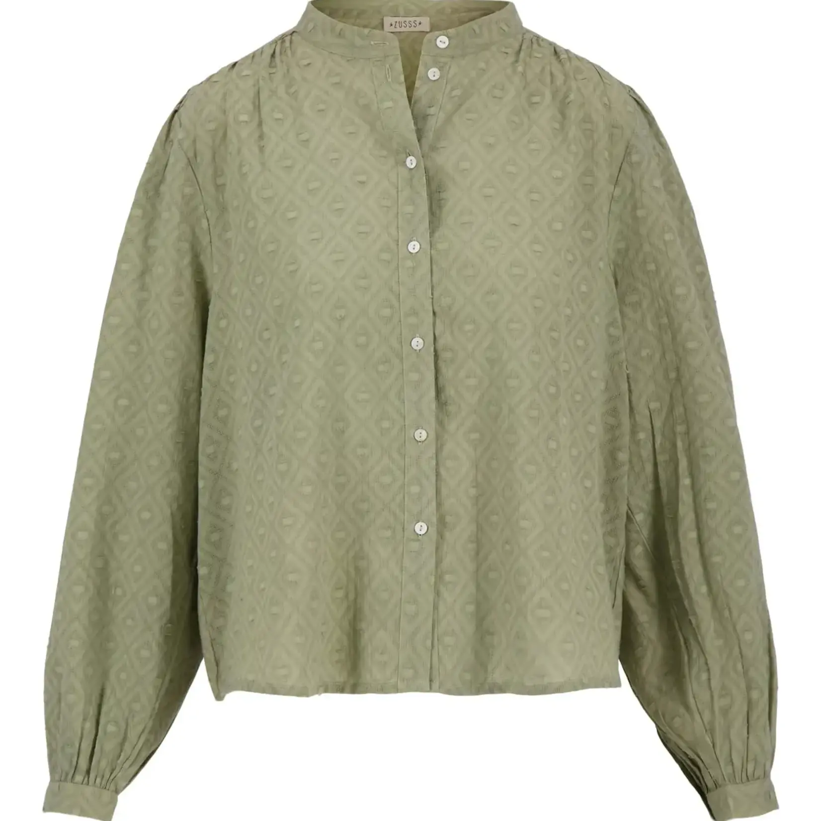 ZUSSS ZUSSS - Blouse in structuur lange mouw kaki