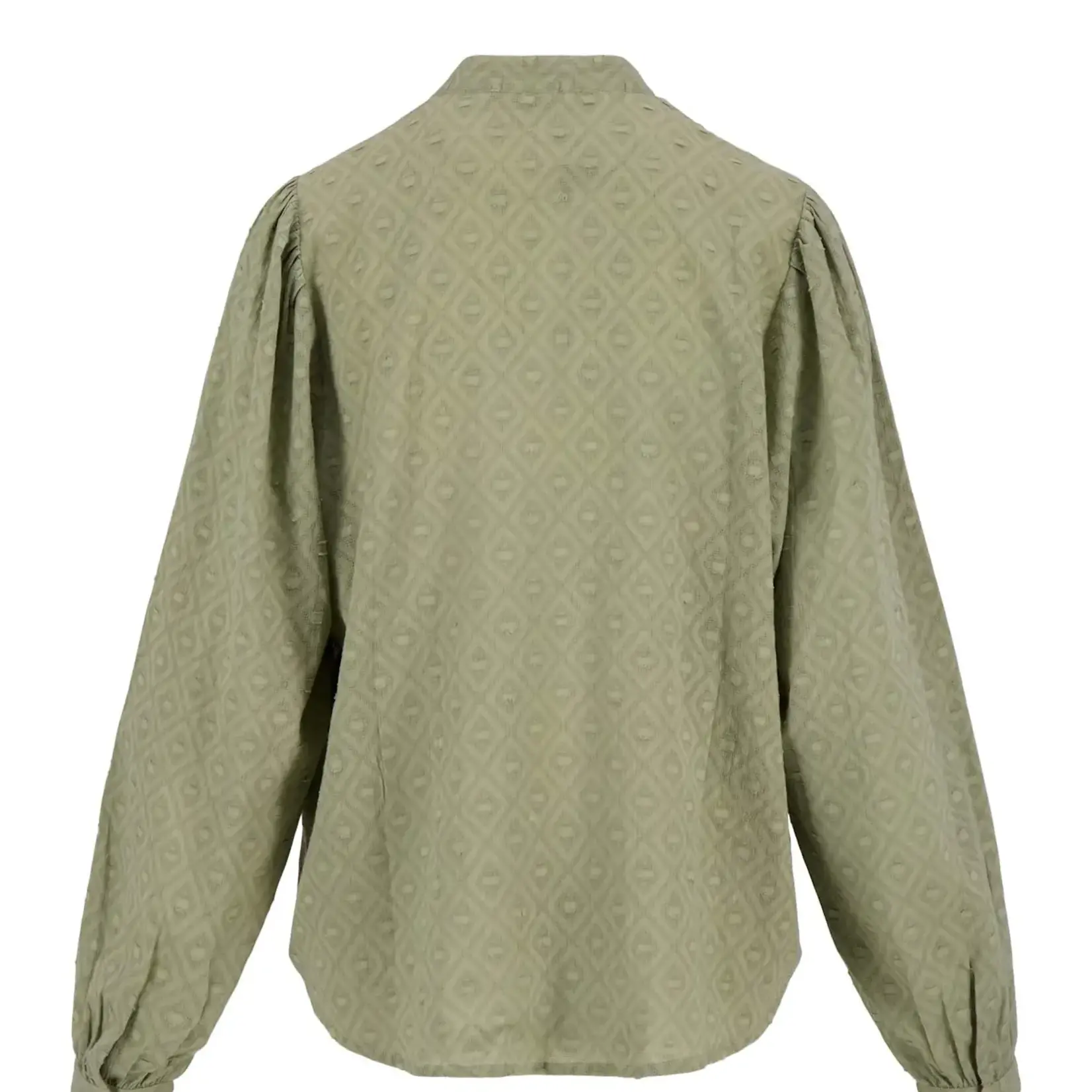 ZUSSS ZUSSS - Blouse in structuur lange mouw kaki MAAT XS