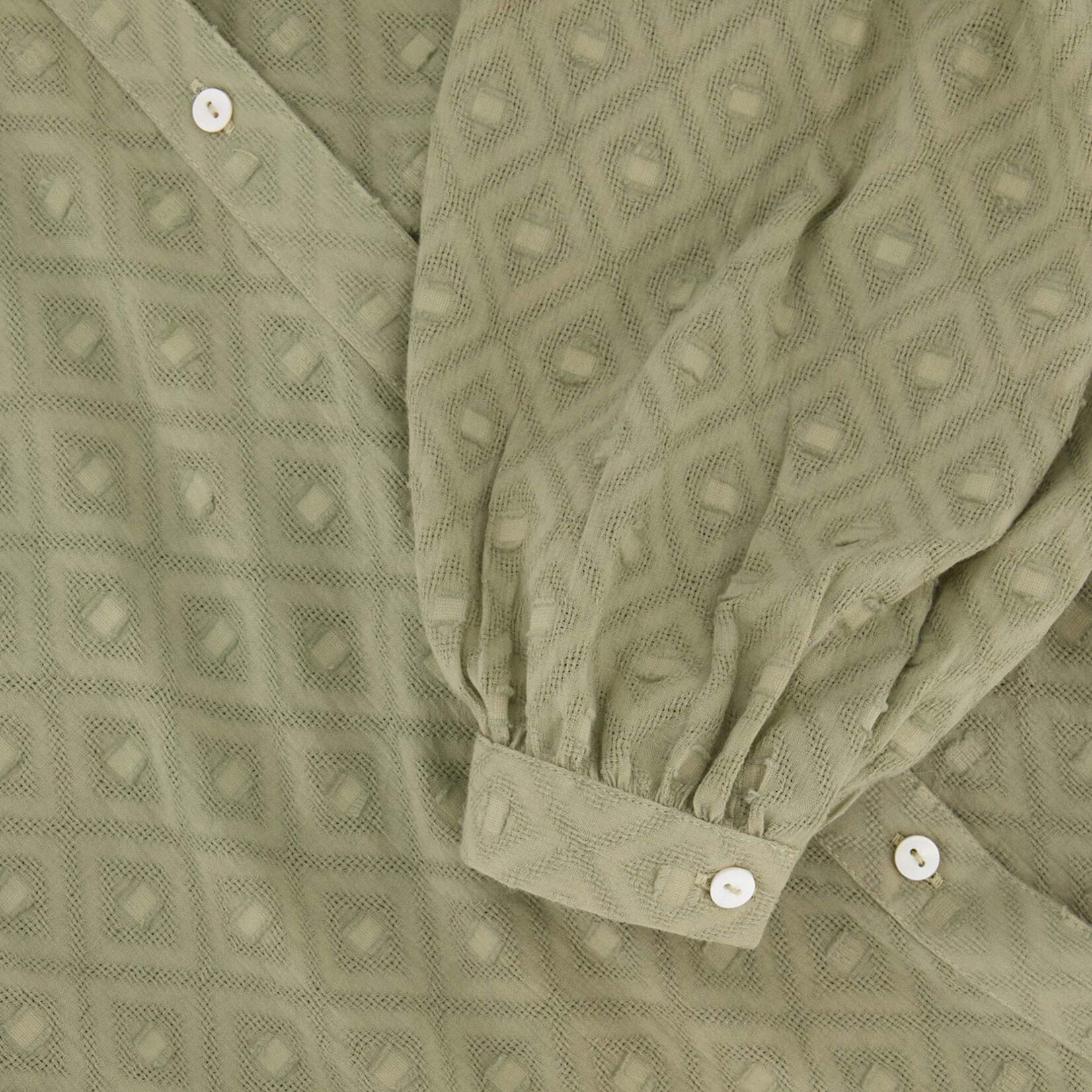 ZUSSS ZUSSS - Blouse in structuur lange mouw kaki