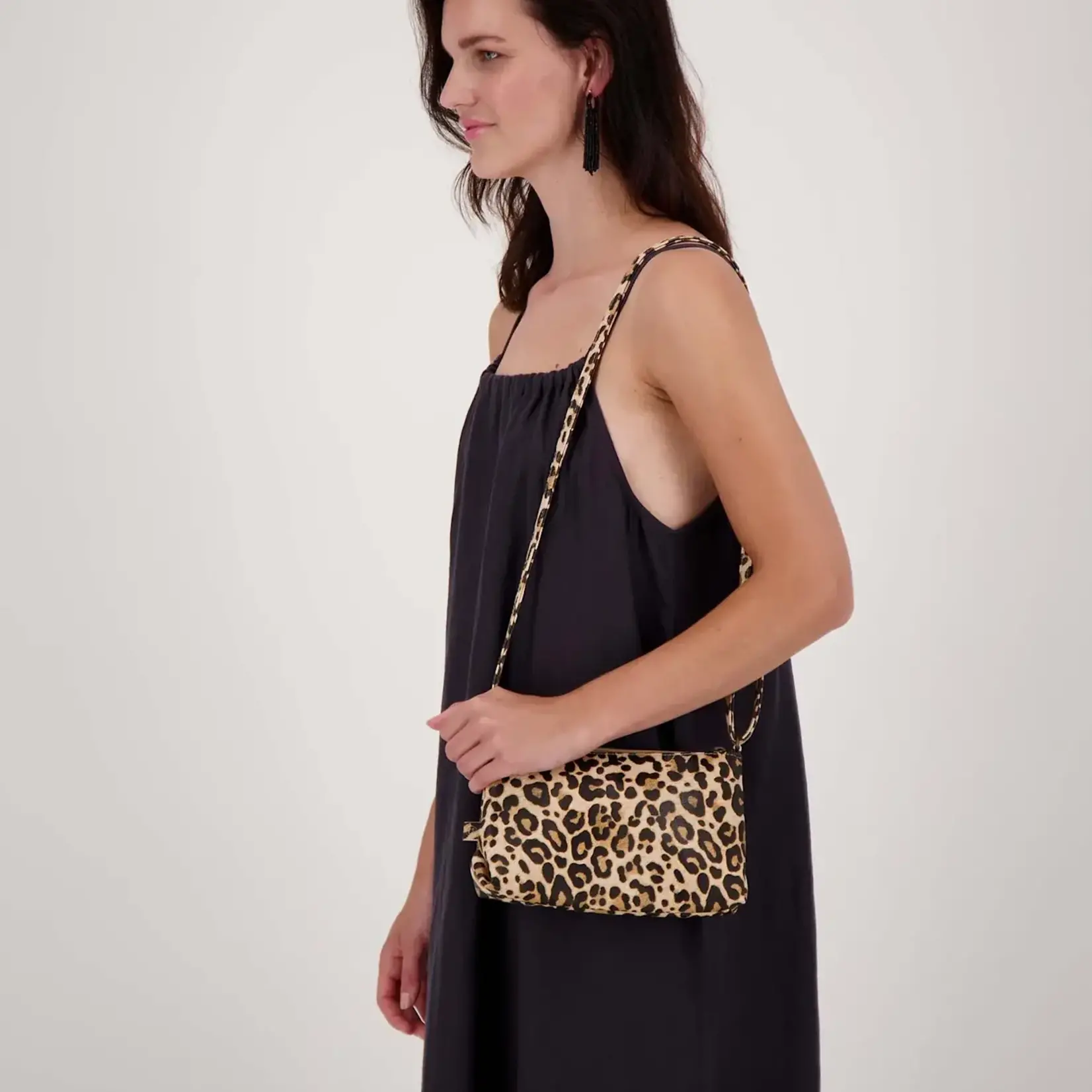 ZUSSS ZUSSS - Tas suedine panterprint