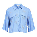 OBJECT OBJECT - Shirt Mika cropped cornflower blue MAAT 42