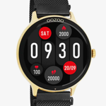 OOZOO OOZOO - Smartwatch Goudkleur met zwarte metalen mesh-band Q00137