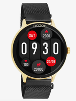OOZOO OOZOO - Smartwatch Goudkleur met zwarte metalen mesh-band Q00137