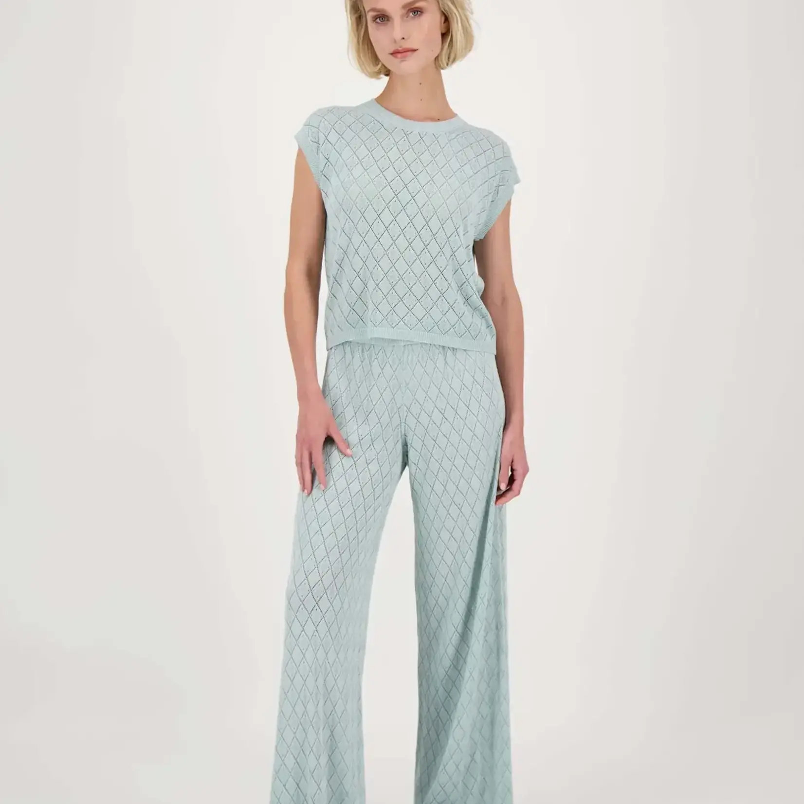 ZUSSS ZUSSS - Truitje zonder mouw ajoursteek grijsblauw