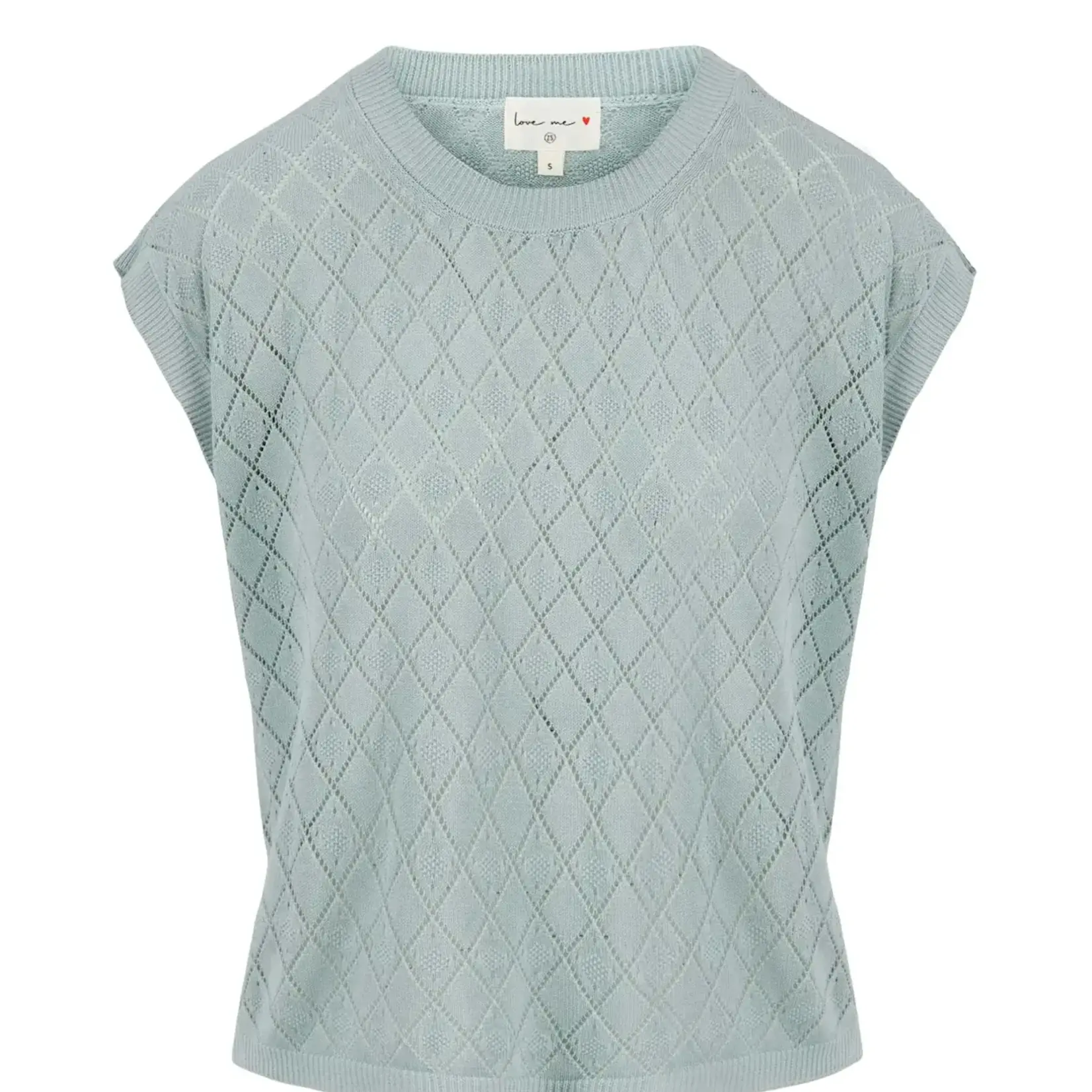 ZUSSS ZUSSS - Truitje zonder mouw ajoursteek grijsblauw