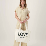 ZUSSS ZUSSS - Shopper love this day ecru/antracietgrijs