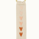 ZUSSS ZUSSS - Sleutelhanger roze hartjes ecru/roze