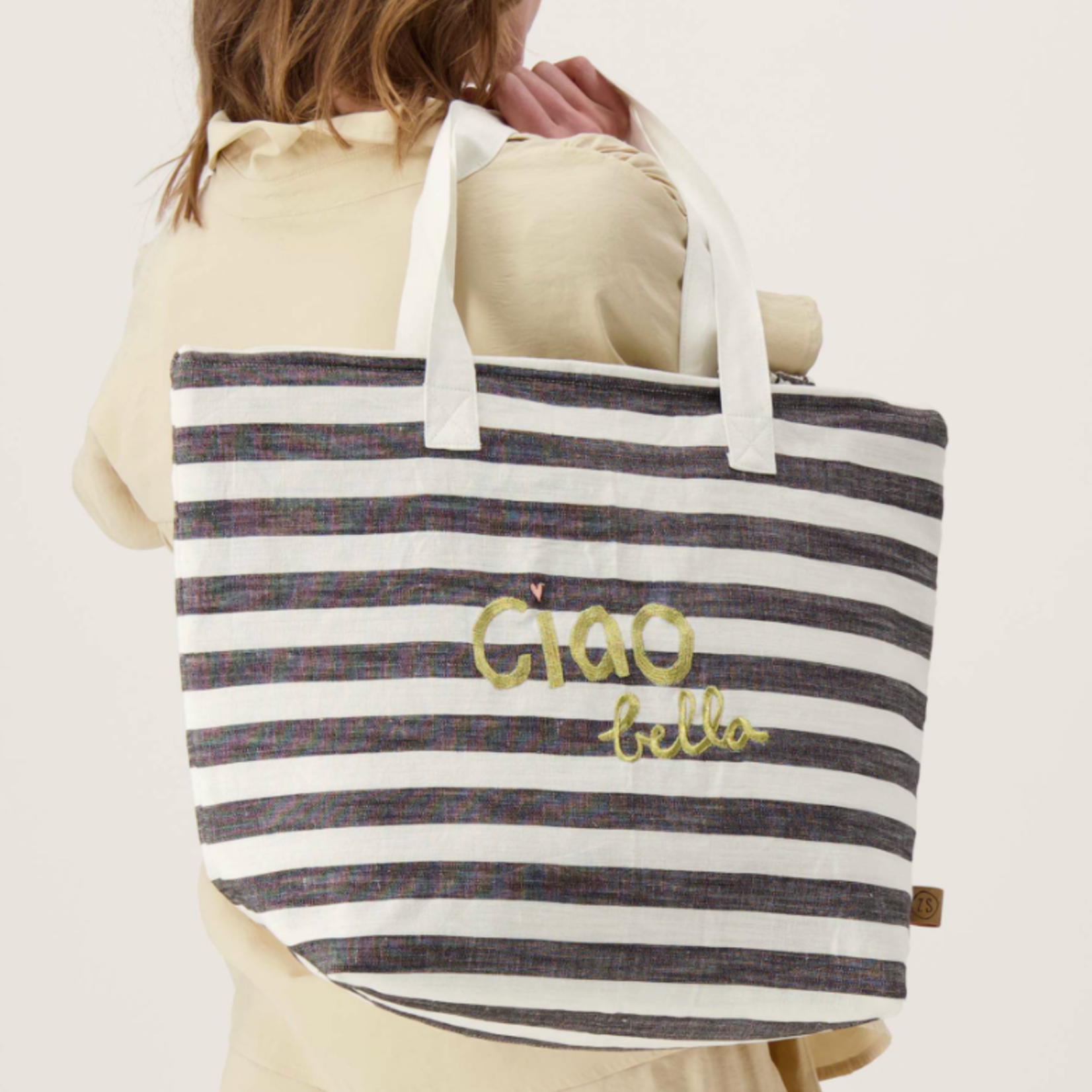 ZUSSS ZUSSS - Koeltas ciao bella L ecru/zwart