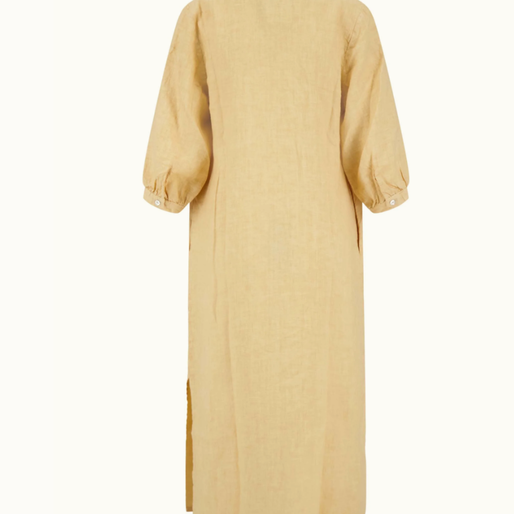 ZUSSS ZUSSS - Lange linnen doorknoop jurk sahara