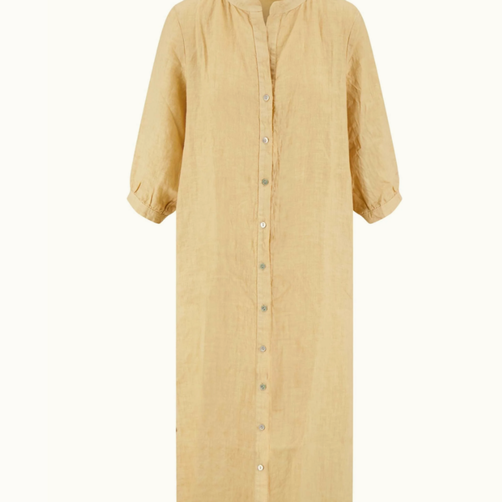 ZUSSS ZUSSS - Lange linnen doorknoop jurk sahara