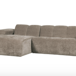 WOOOD EXCLUSIVE WOOOD - MOJO chaise longue links geweven ribstof donkerzand