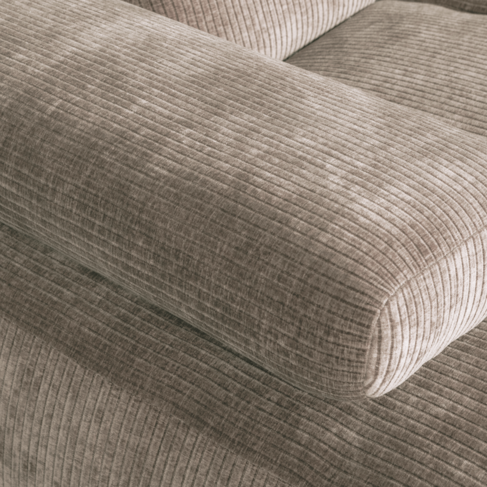 WOOOD EXCLUSIVE WOOOD - MOJO chaise longue links geweven ribstof donkerzand