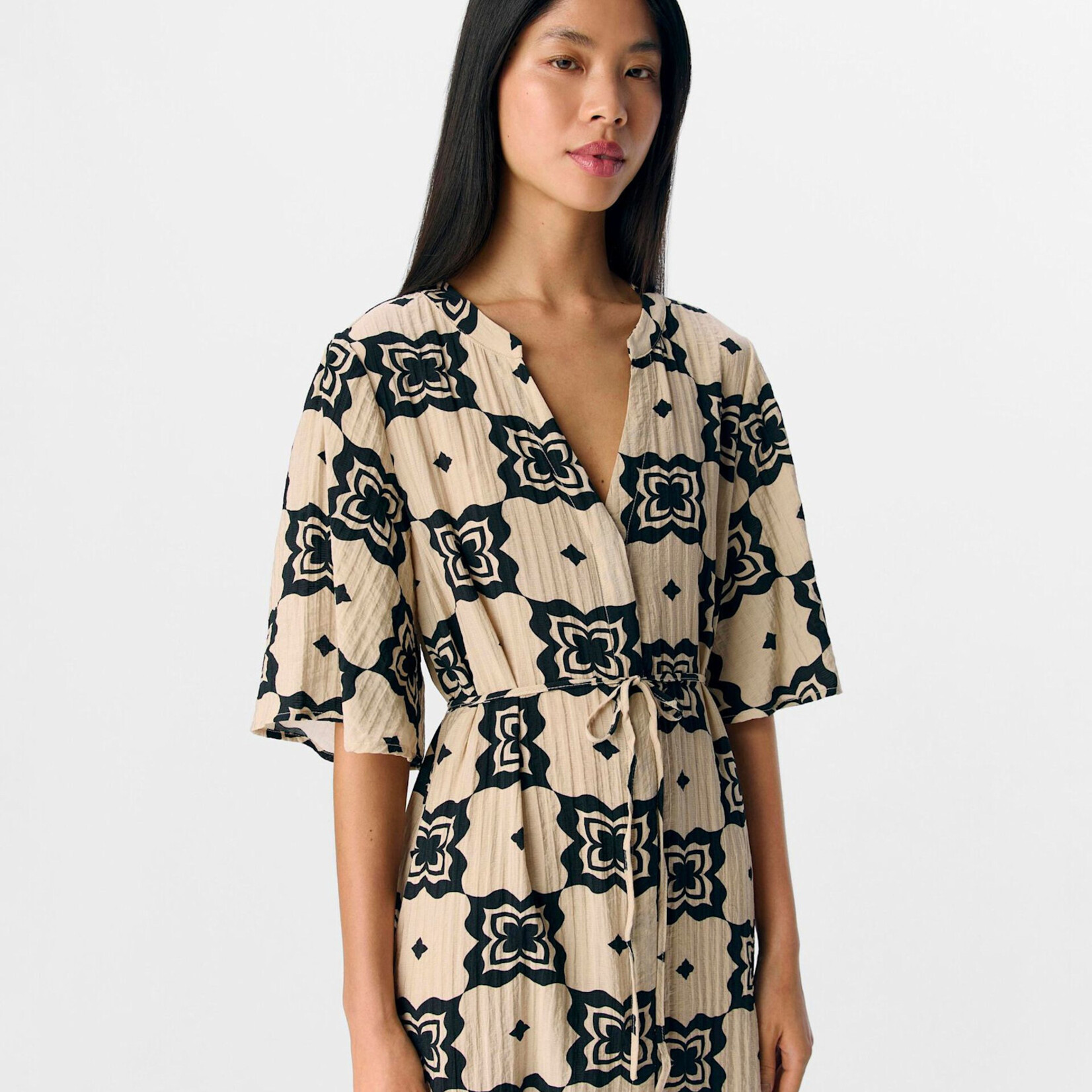 OBJECT OBJECT - Jurk ella sandshell/black