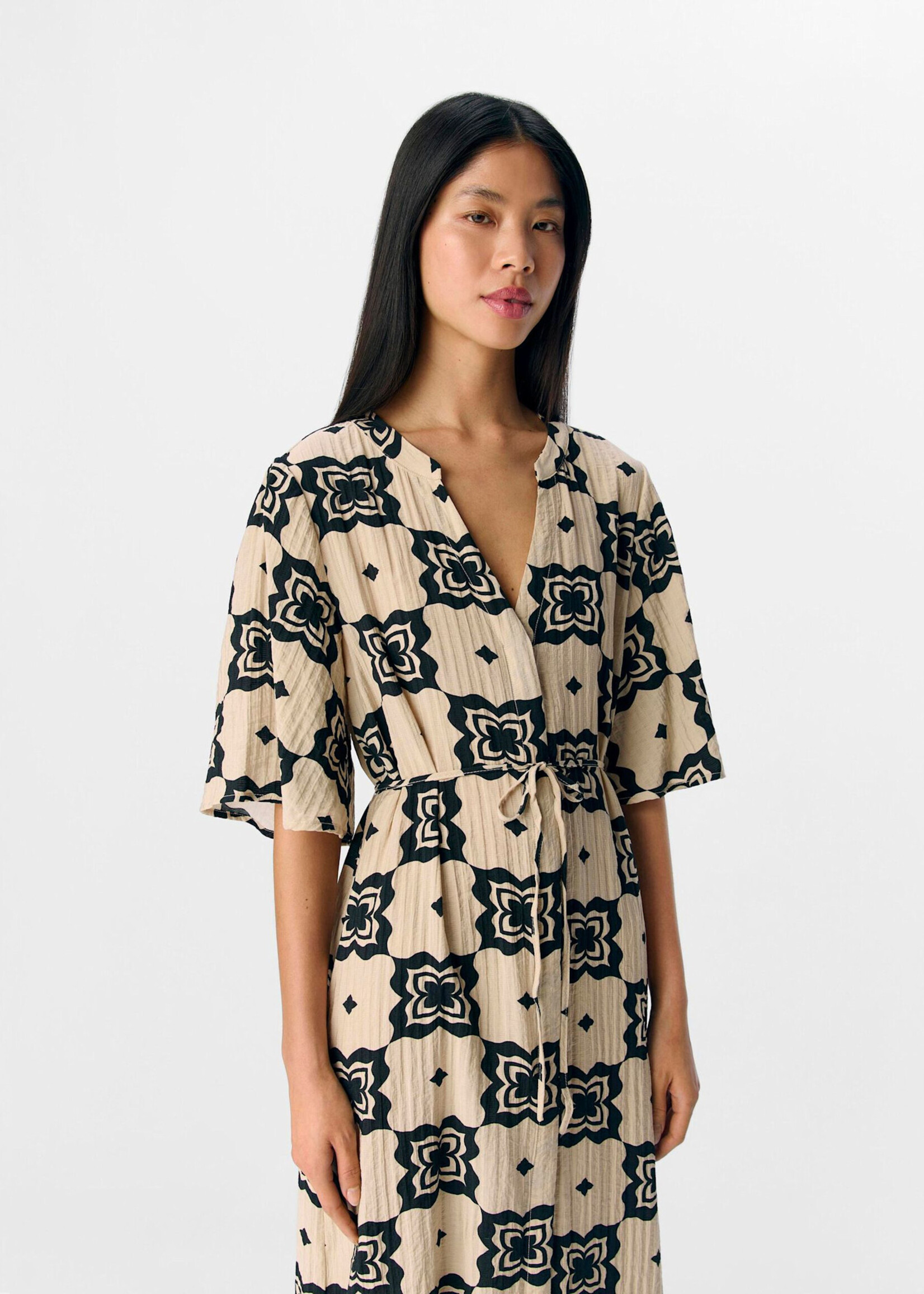 OBJECT OBJECT - Jurk ella sandshell/black