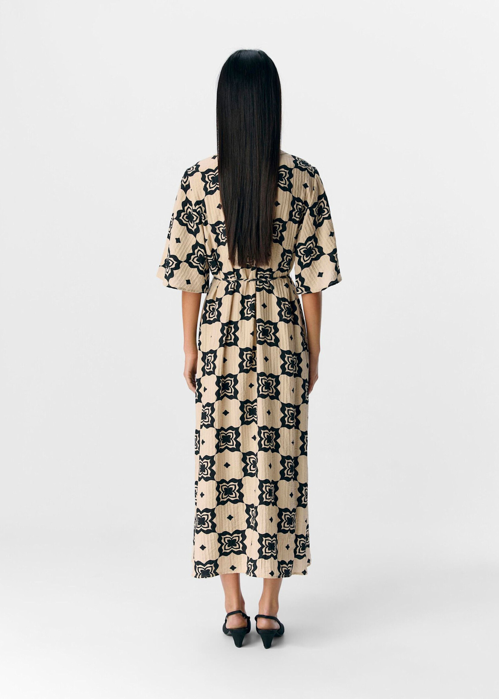 OBJECT OBJECT - Jurk ella sandshell/black