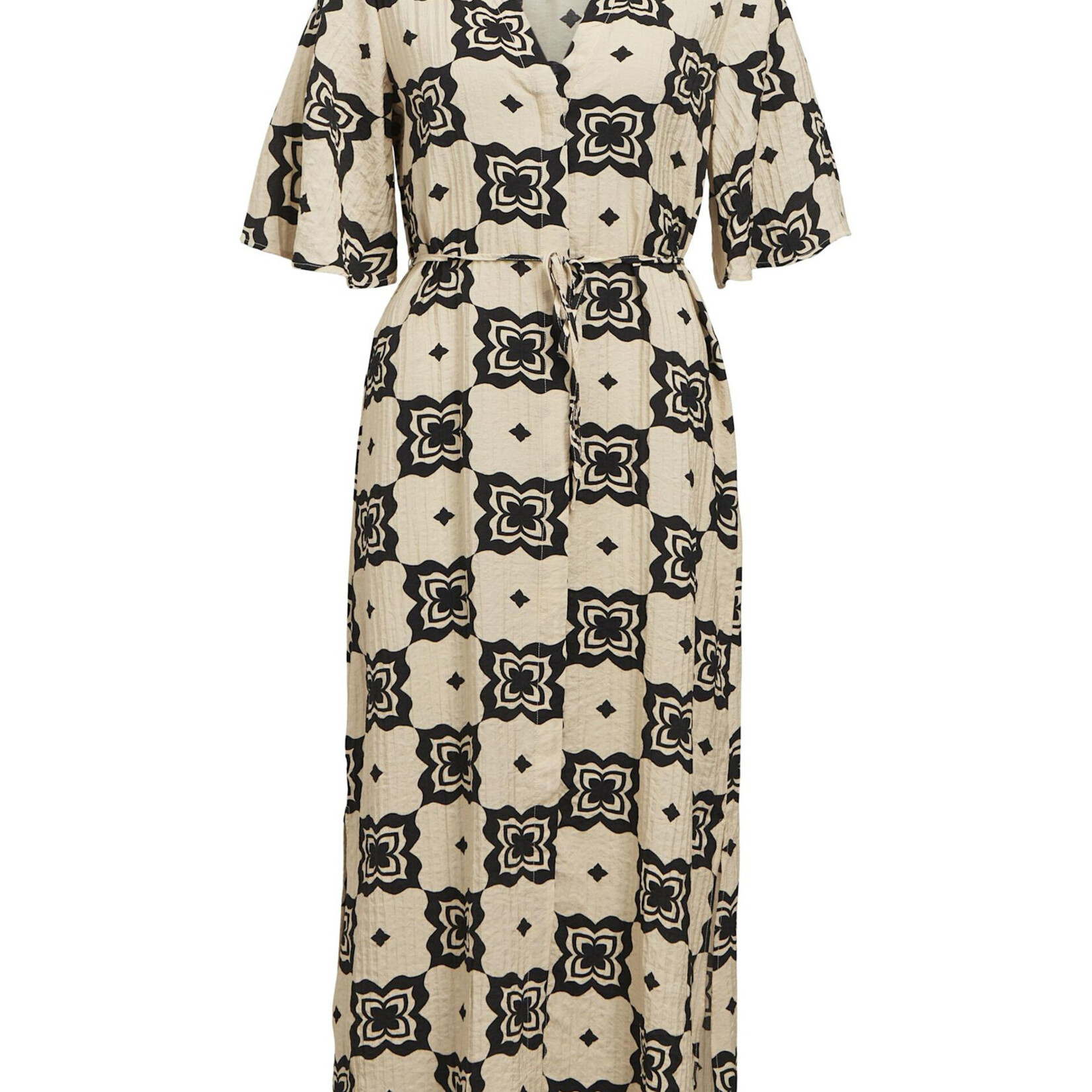 OBJECT OBJECT - Jurk ella sandshell/black