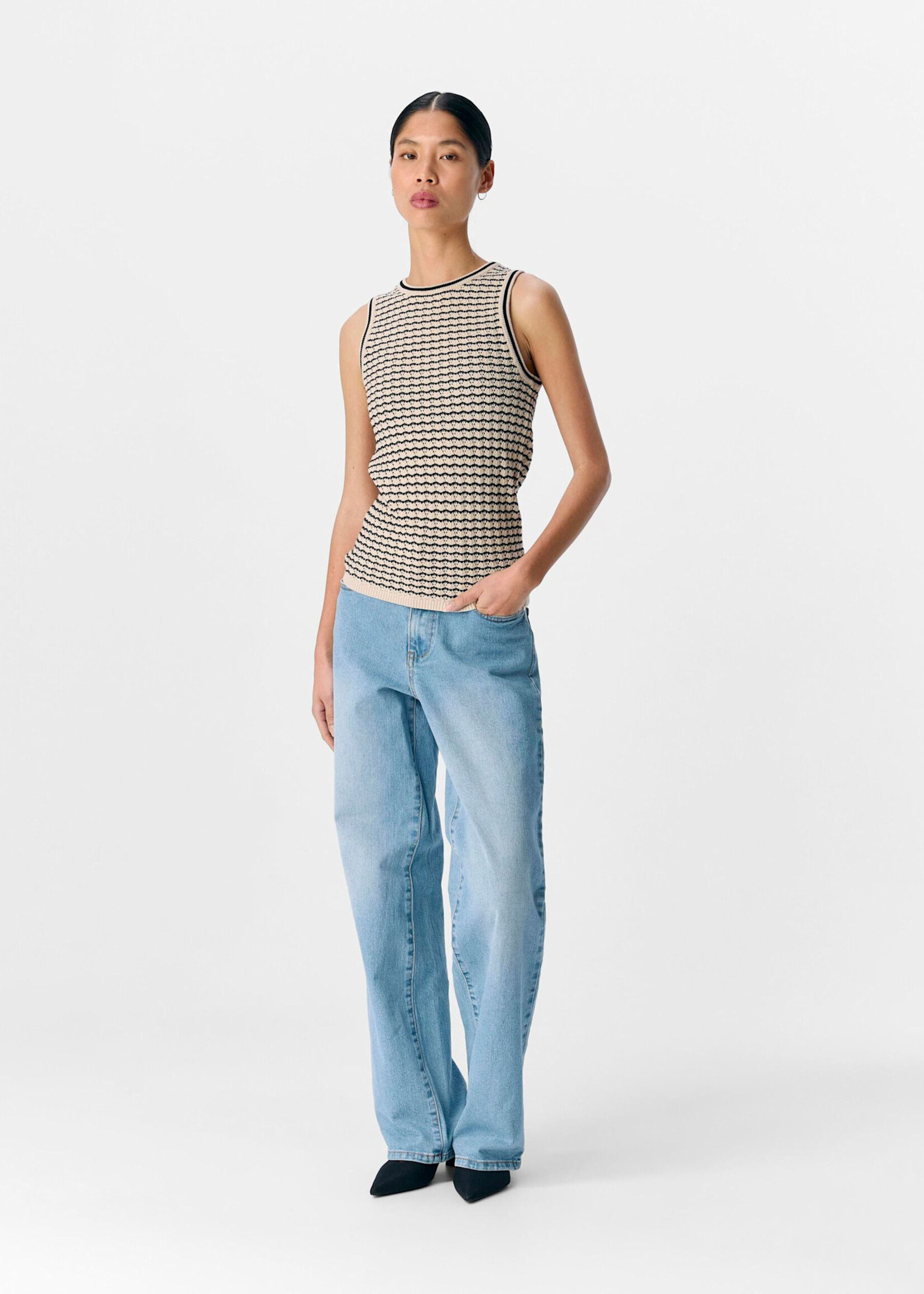 OBJECT OBJECT -  Tank top ester pattern sandshell/black