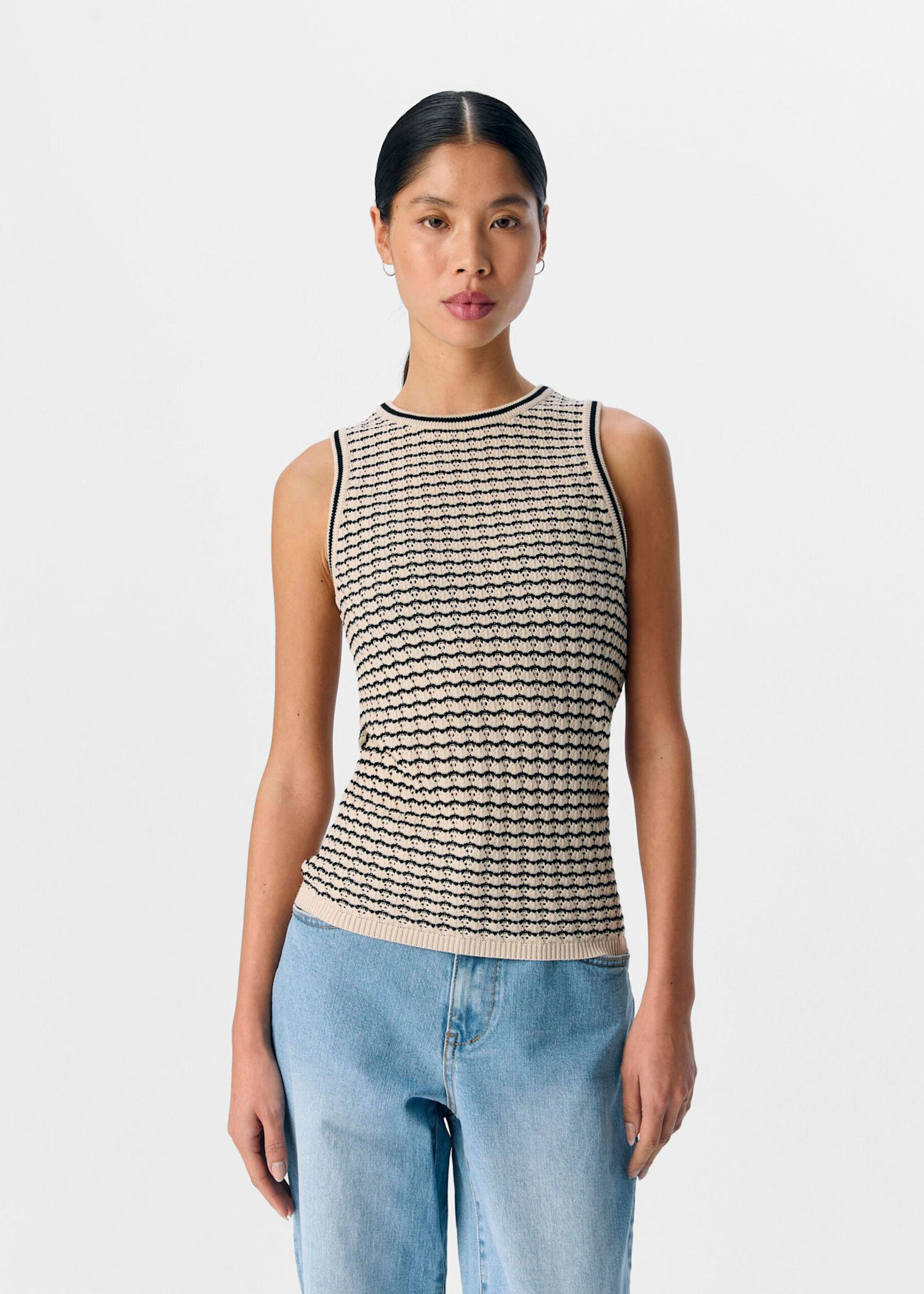 OBJECT OBJECT -  Tank top ester pattern sandshell/black