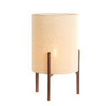 -- Tafellamp Ø28x44 cm  donker bruin+linnen naturel