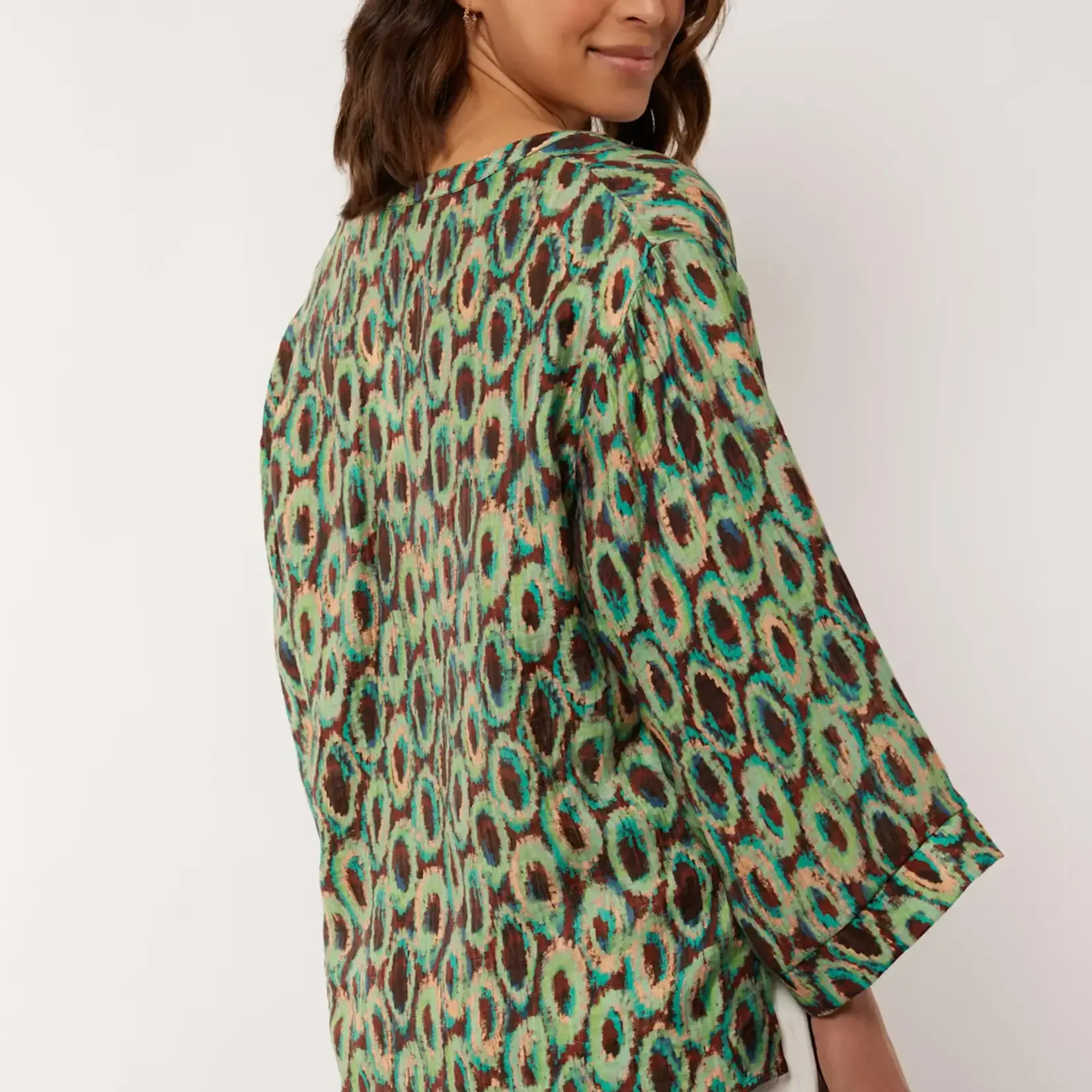 G-MAXX G-MAXX - Blouse Lavinia Cappuccino/bird's Egg green