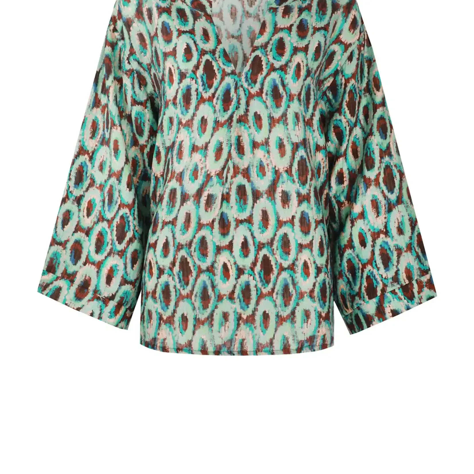 G-MAXX G-MAXX - Blouse Lavinia Cappuccino/bird's Egg green