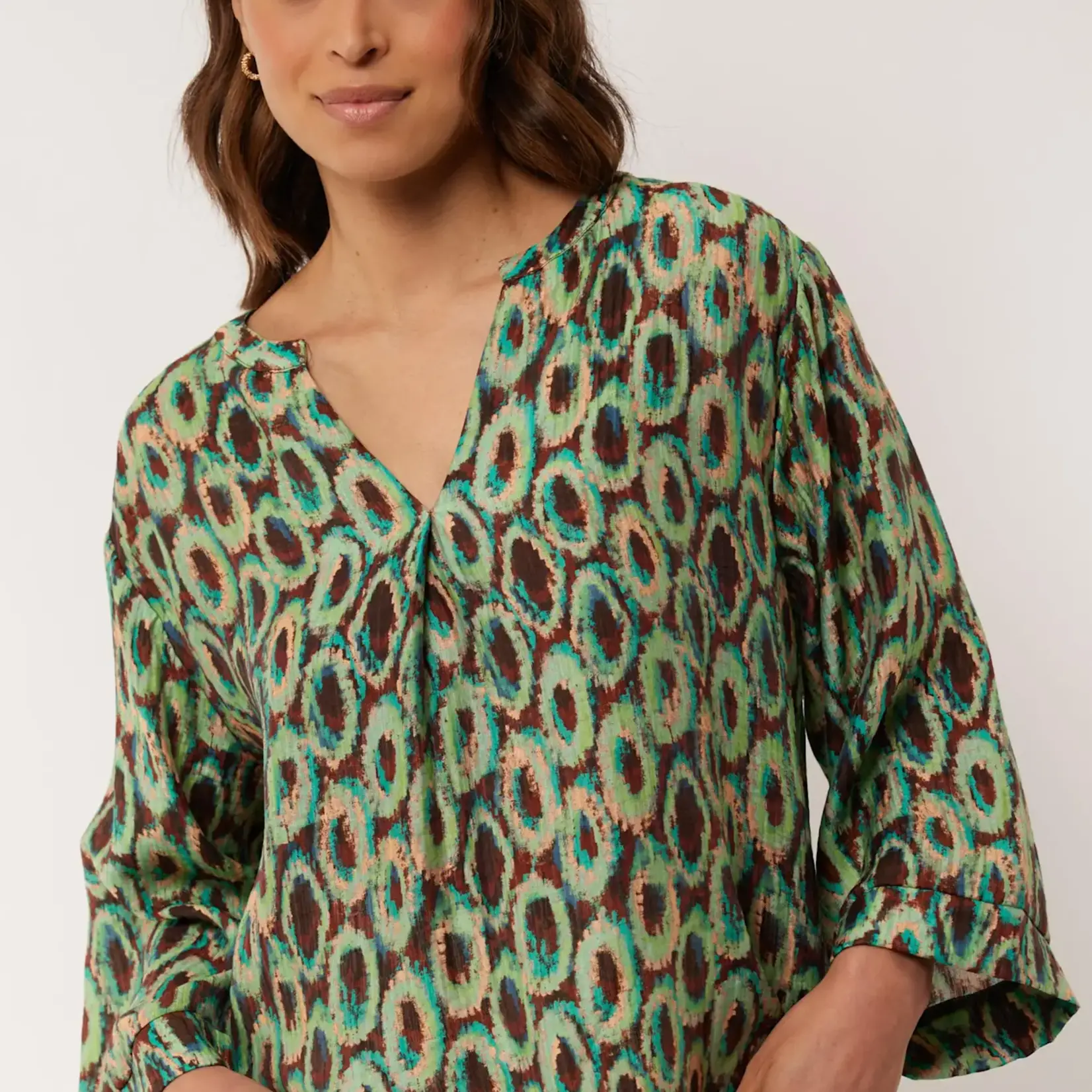G-MAXX G-MAXX - Blouse Lavinia Cappuccino/bird's Egg green