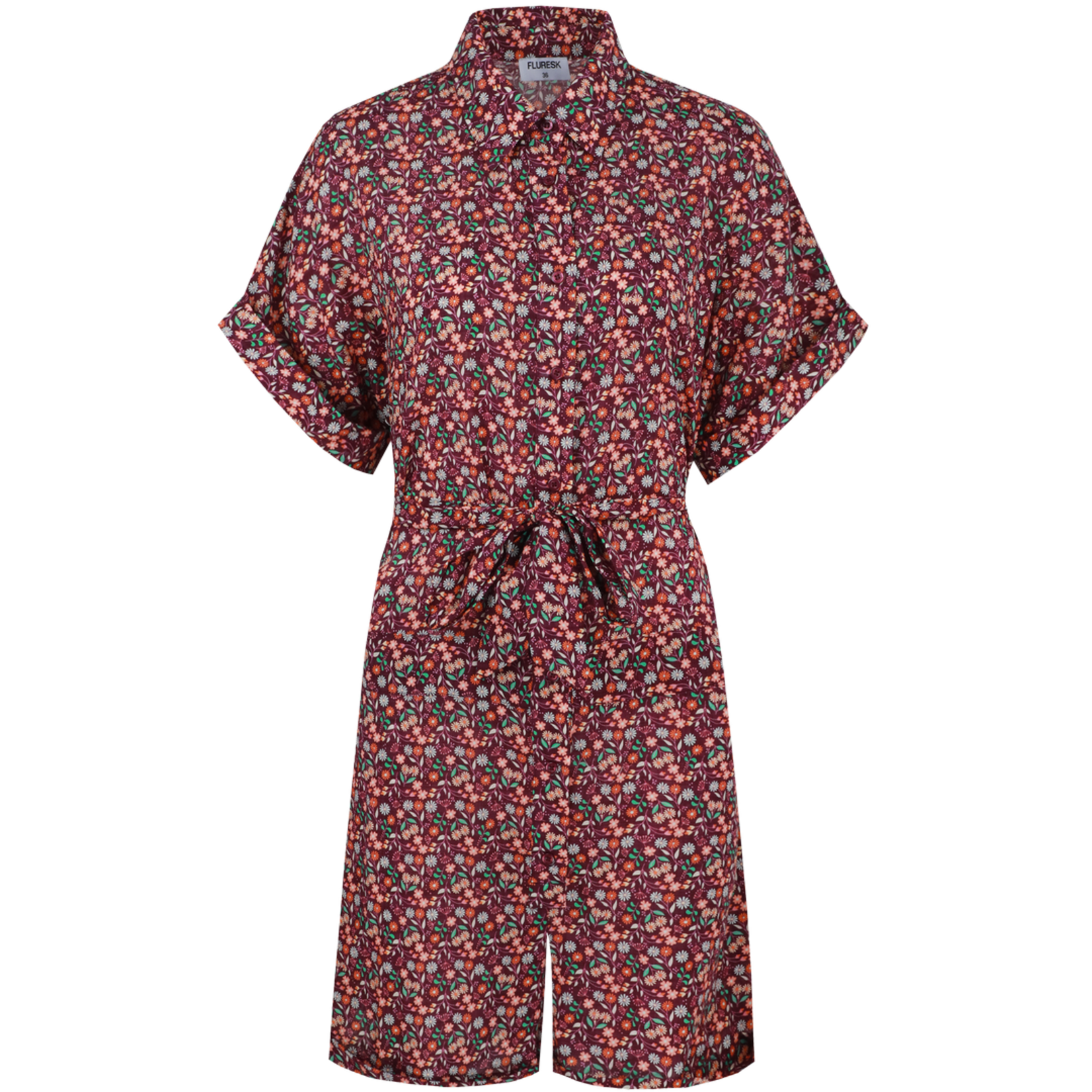 FLURESK FLURESK - Playsuit lysandra deep purple.shamrock green maat 44