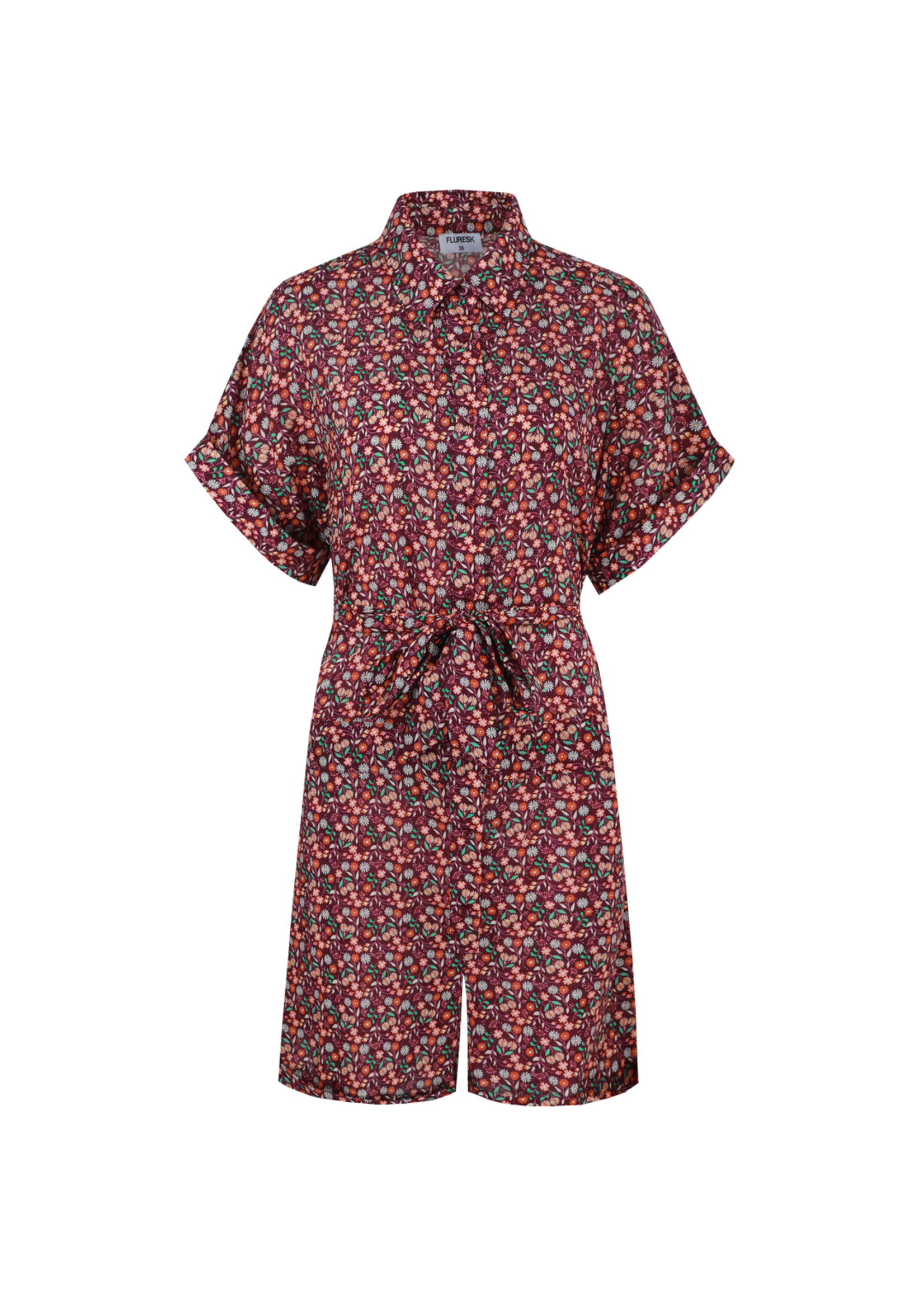 FLURESK FLURESK - Playsuit lysandra deep purple.shamrock green