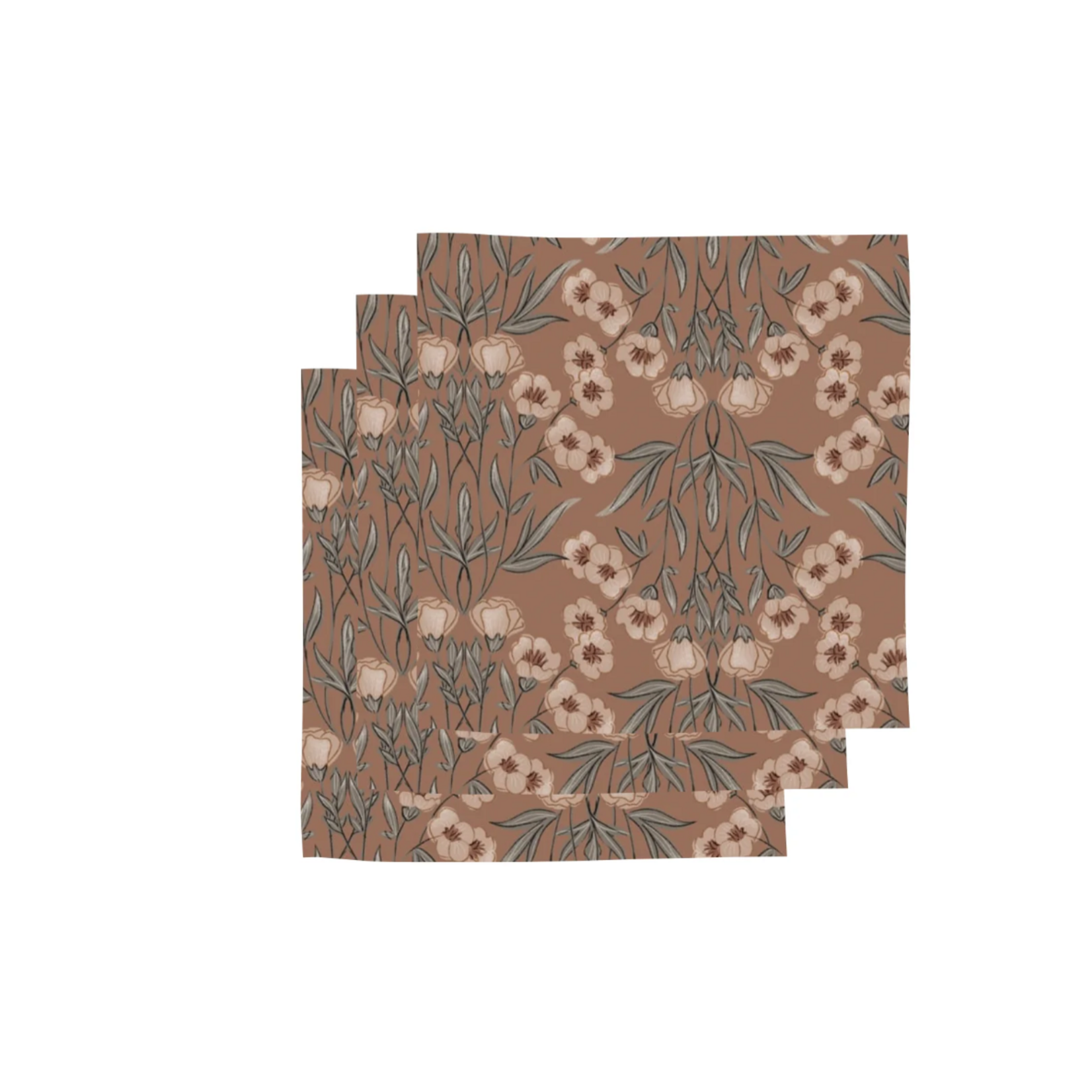 BUBBLE & BLEND BUBBLE & BLEND - Vaatdoek per stuk Mocha Floral