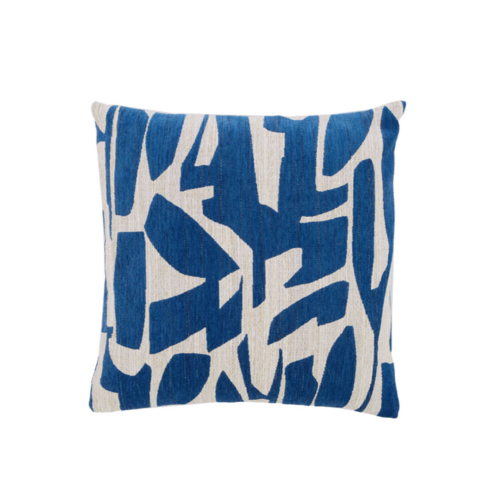 -- Kussen 45x45 cm blauw+crème