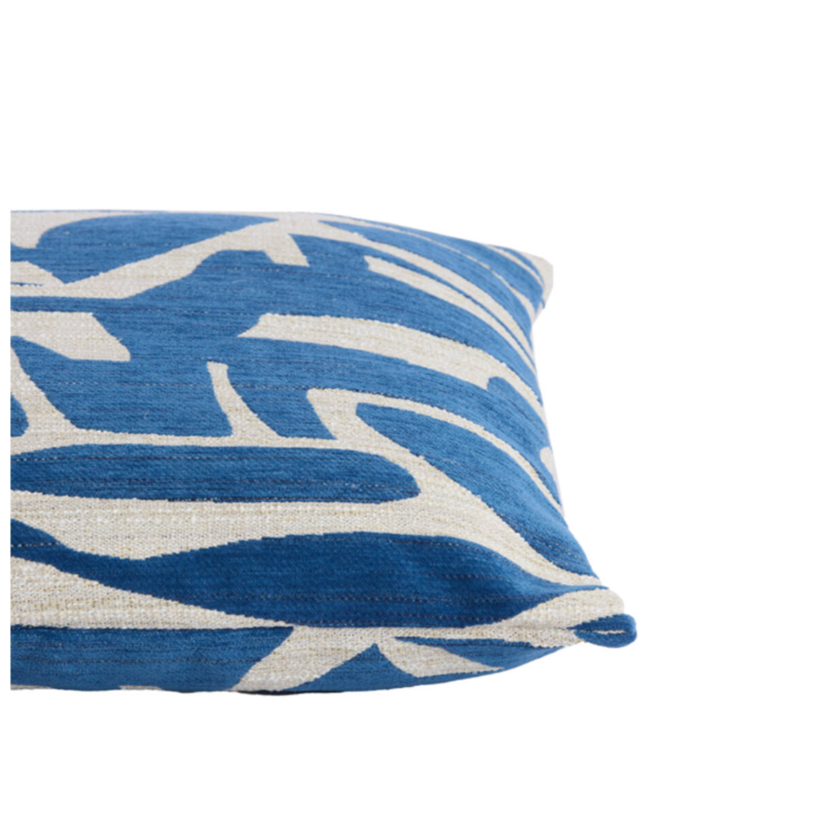 -- Kussen 45x45 cm blauw+crème