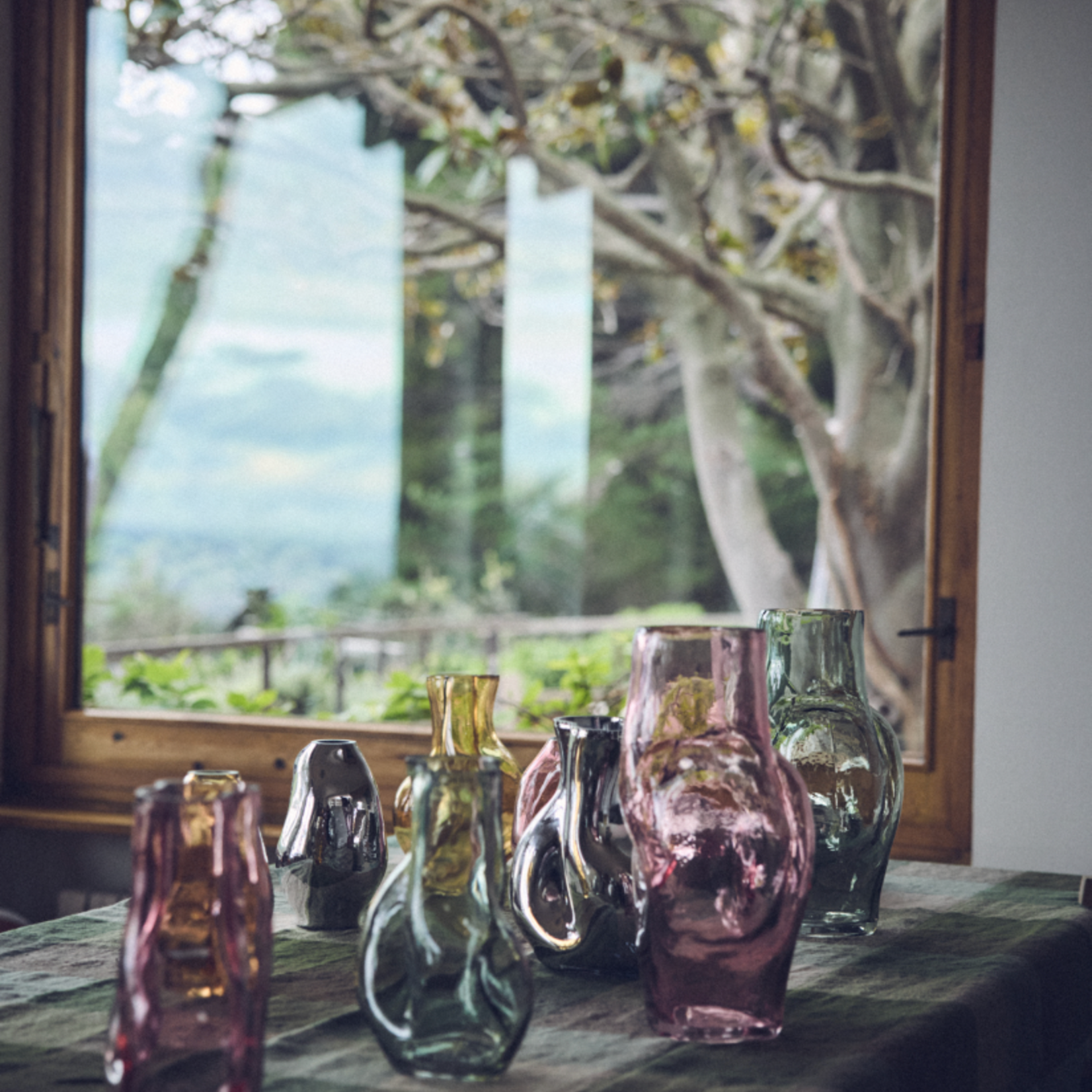 HKLIVING HKLIVING - Vaas Gleam glass high olive AVG0009