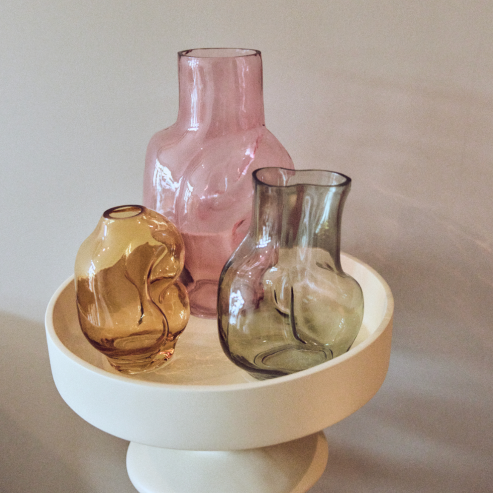 HKLIVING HKLIVING - Gleam glass high vase rose AVG0010