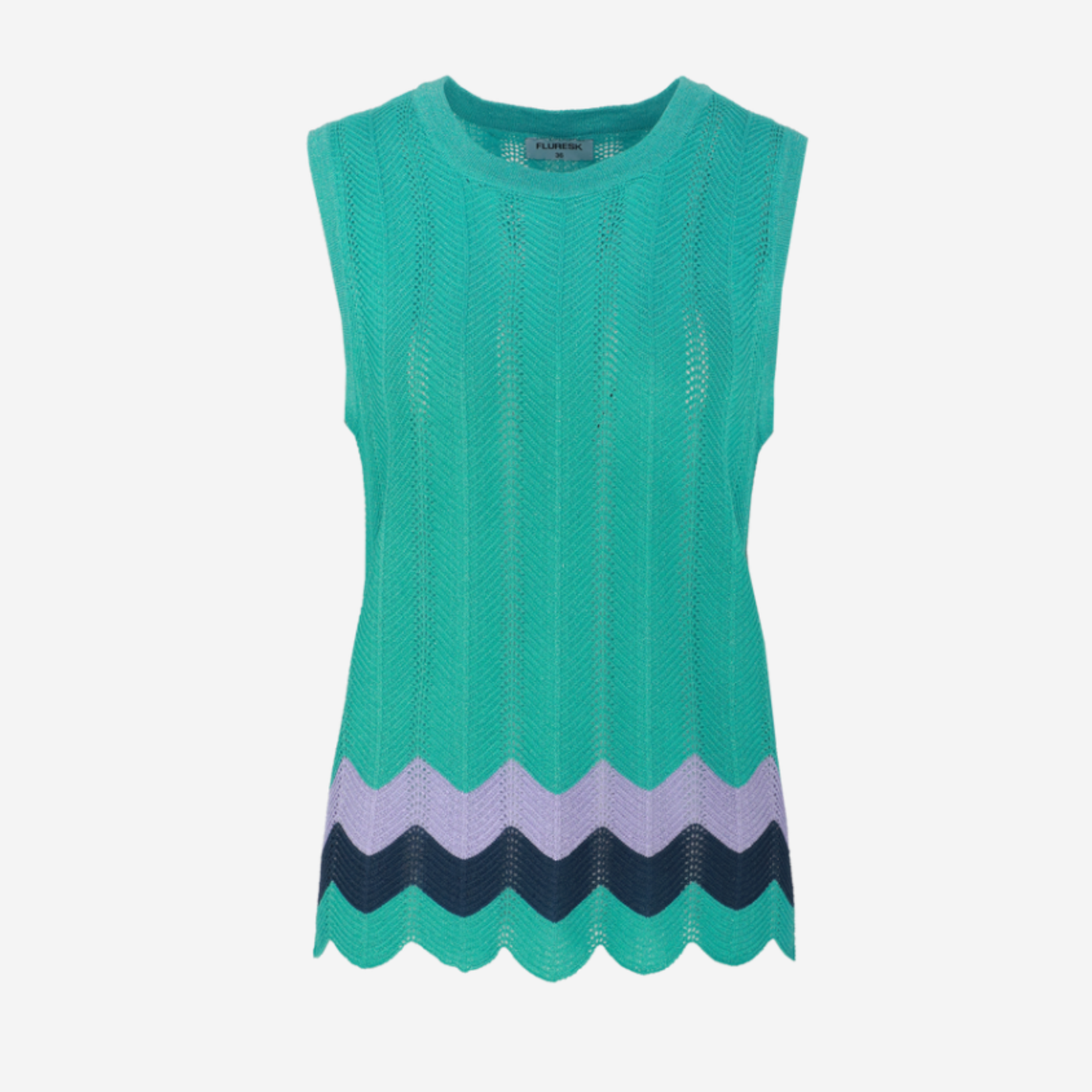 FLURESK FLURESK - Knitting Top Ensley Tropical aqua