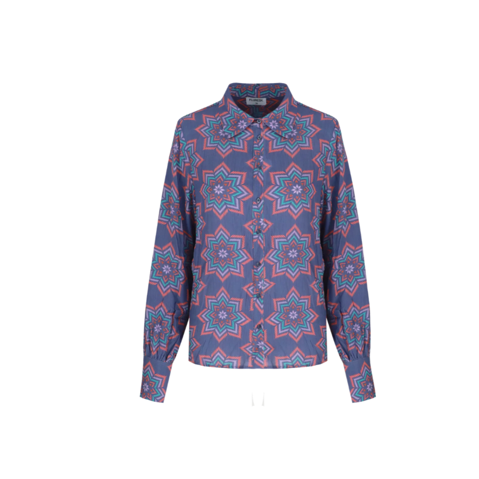 FLURESK FLURESK - Blouse Cassie Skipper Blue/sunkissed coral