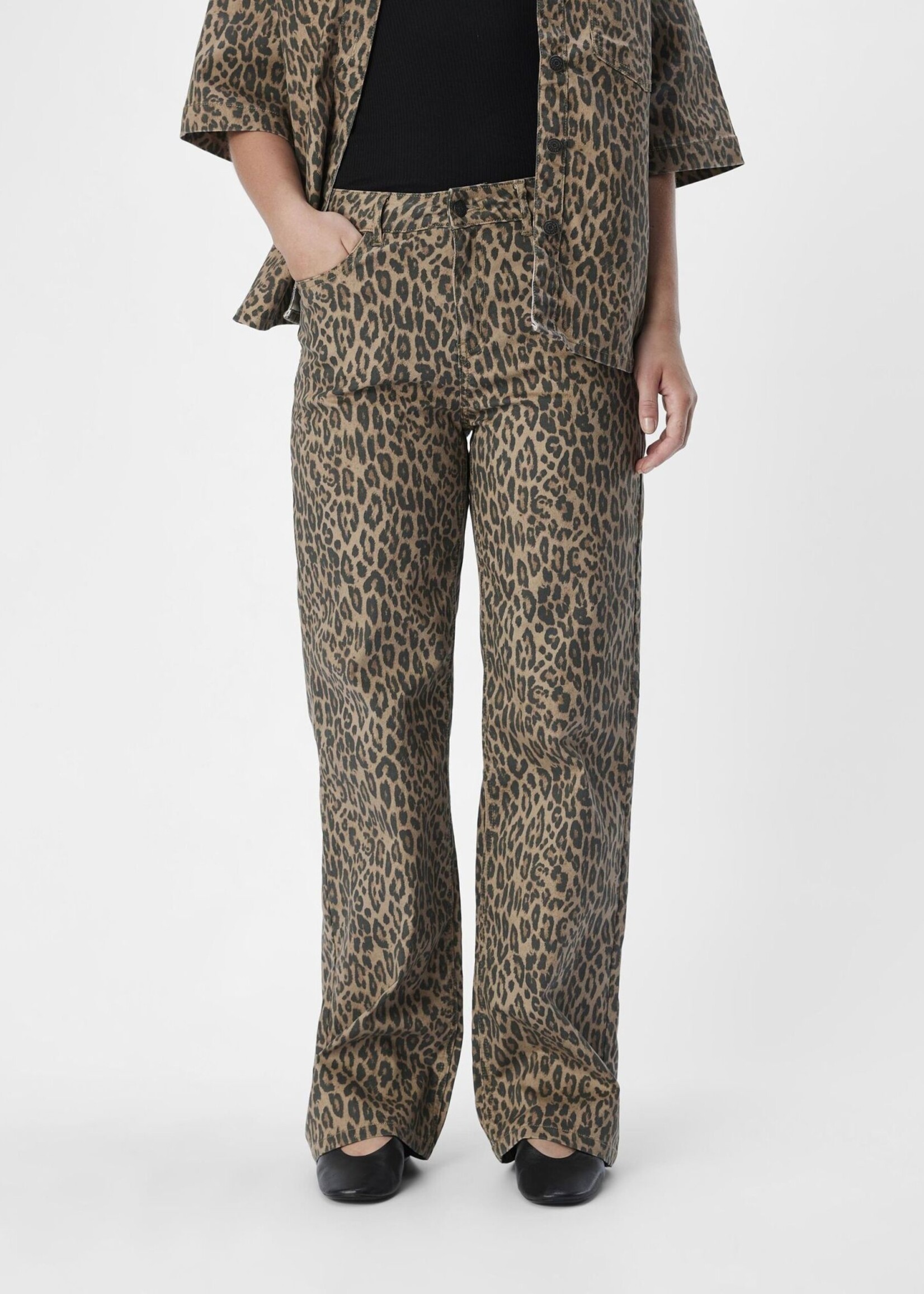 OBJECT OBJECT - Jeans seni moji leopard print