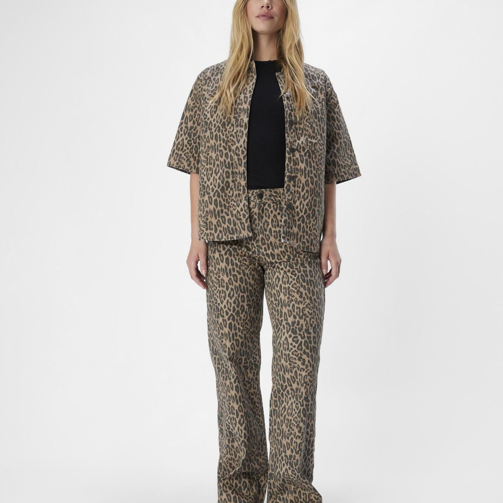 OBJECT OBJECT - Jeans seni moji leopard print