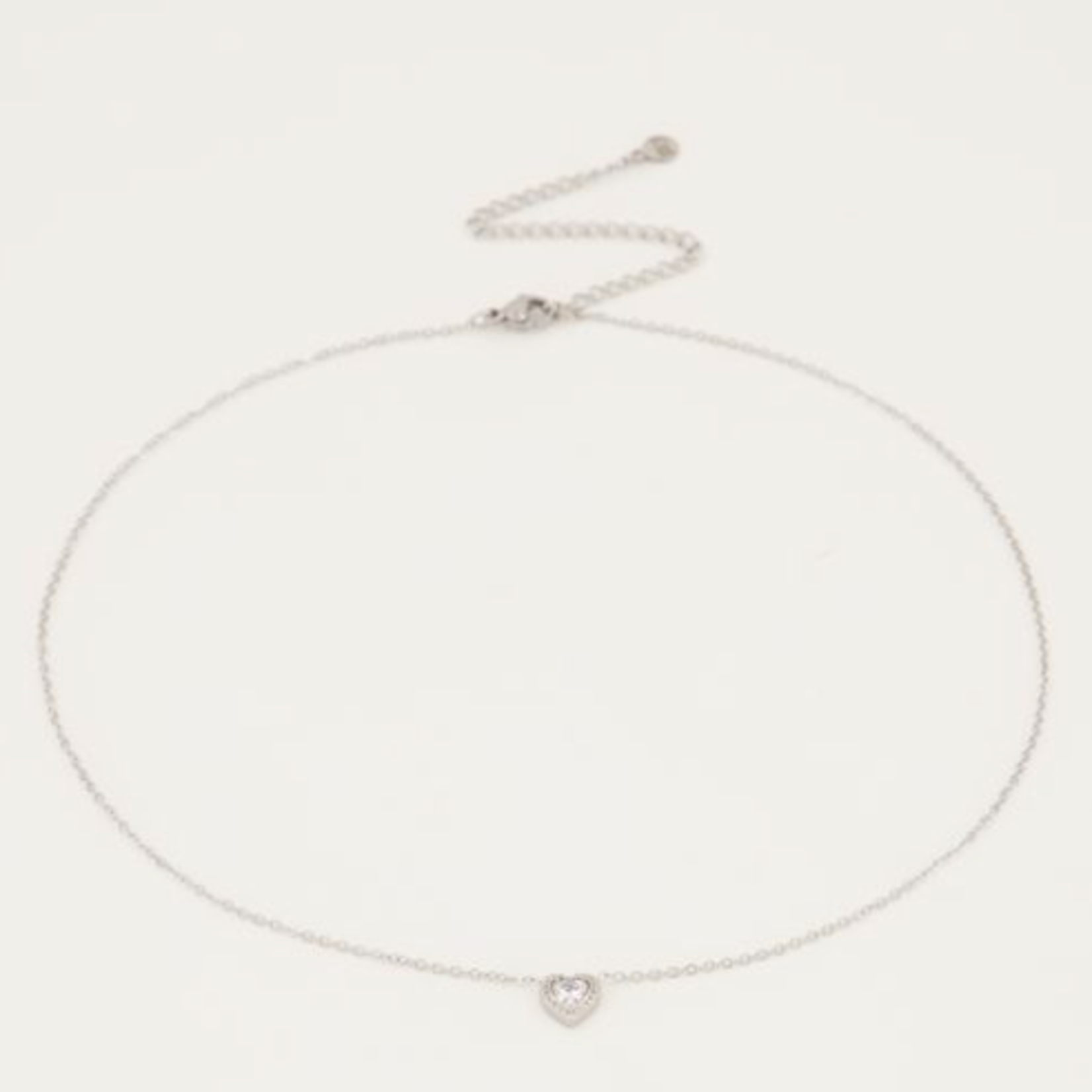MY JEWELLERY MY JEWELLERY - Ketting hartje strass zilver