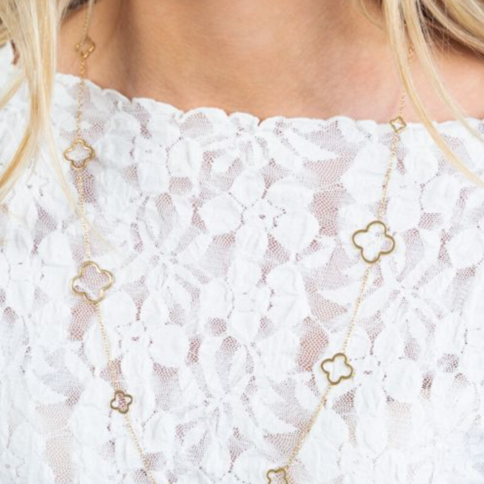 MY JEWELLERY MY JEWELLERY - Lange ketting met klavers goud