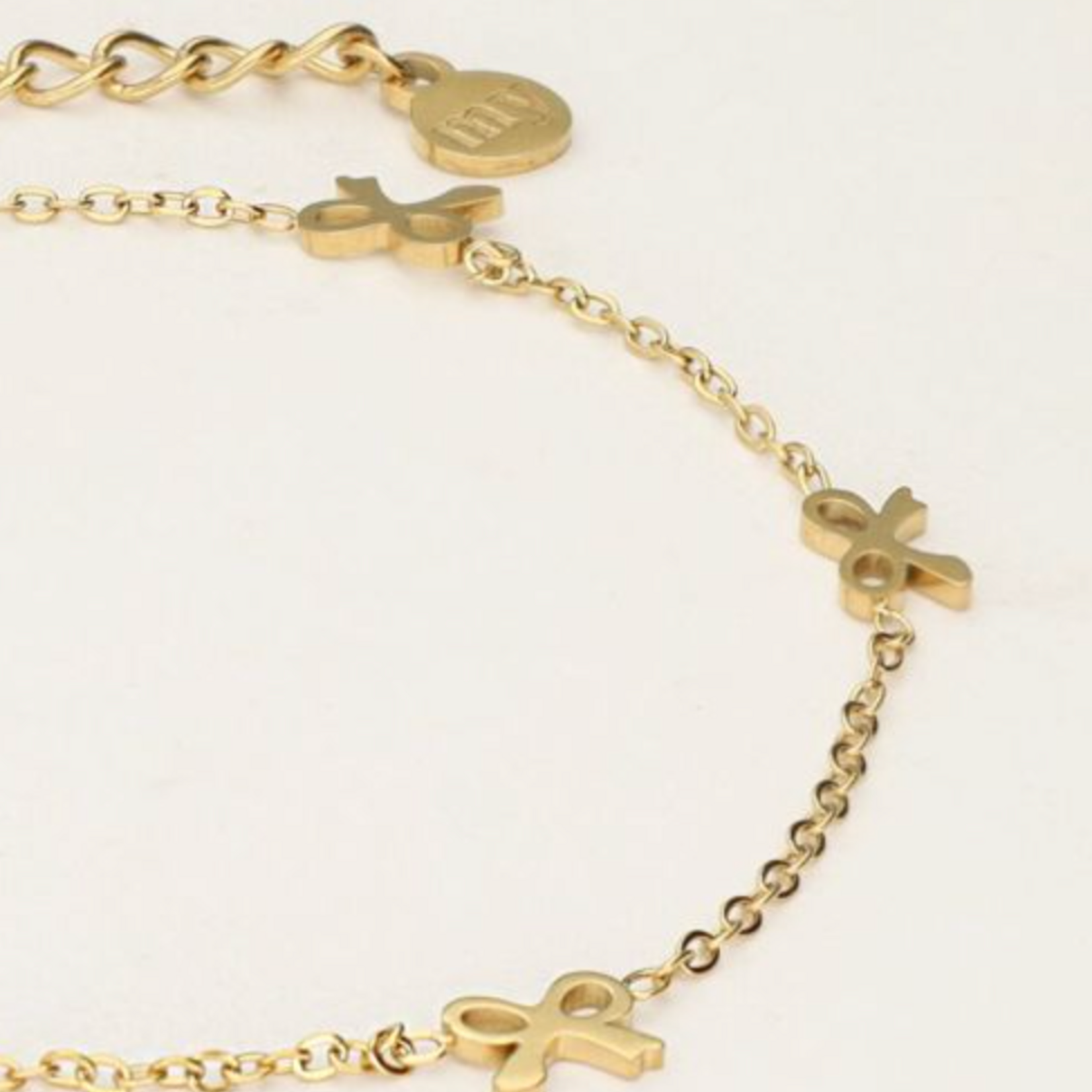 MY JEWELLERY MY JEWELLERY - Minimalistische armband met mini strikjes goud