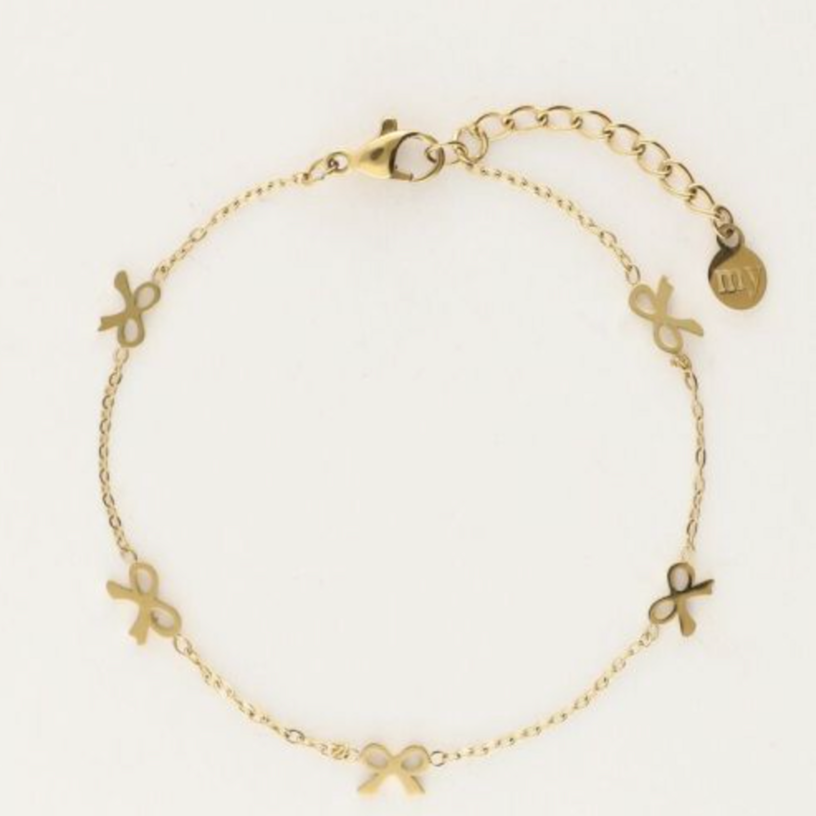 MY JEWELLERY MY JEWELLERY - Minimalistische armband met mini strikjes goud