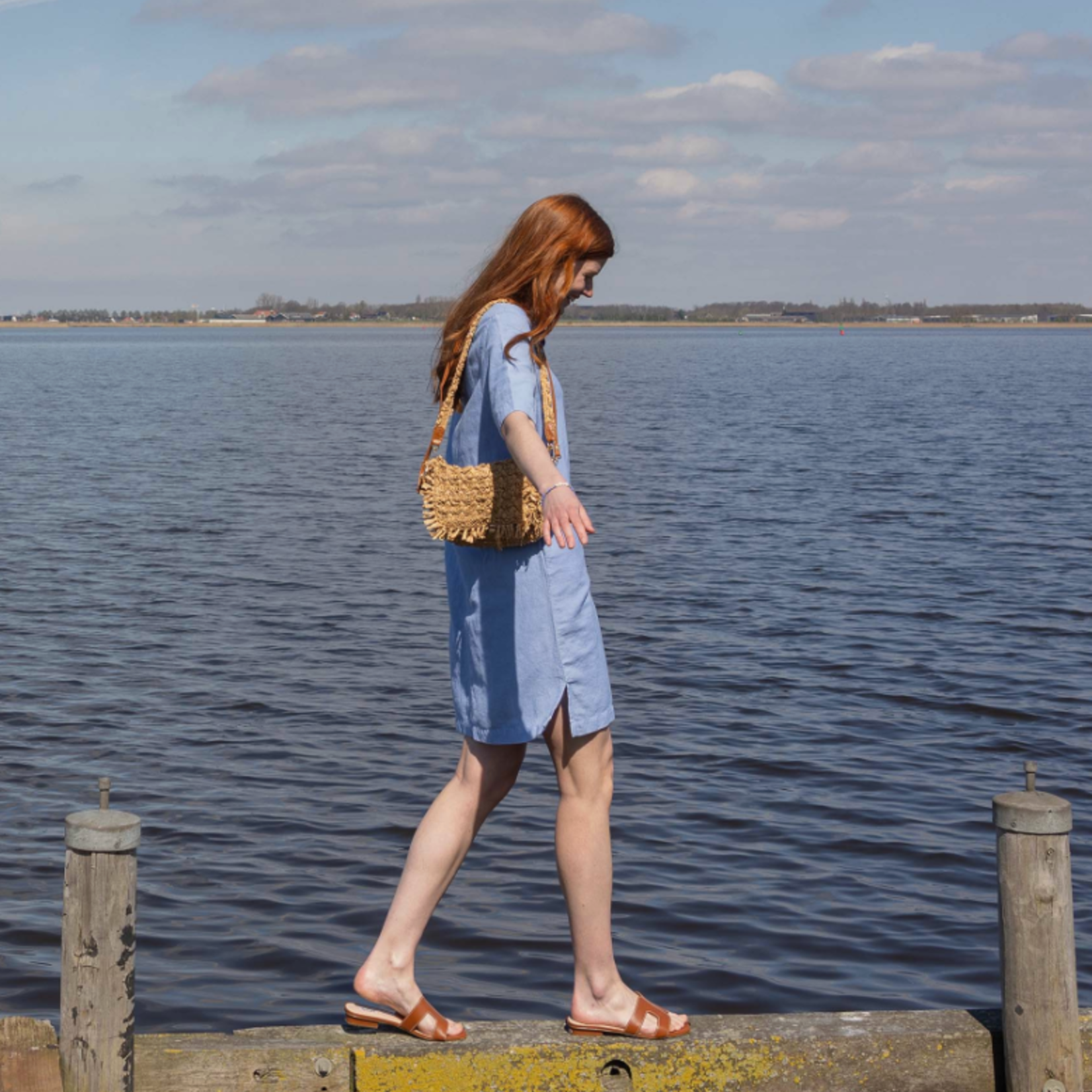 ZUSSS ZUSSS - Raffia schoudertas met fringe