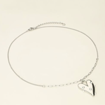 MY JEWELLERY MY JEWELLERY - Ketting met groot hart en imitatieparels zilver