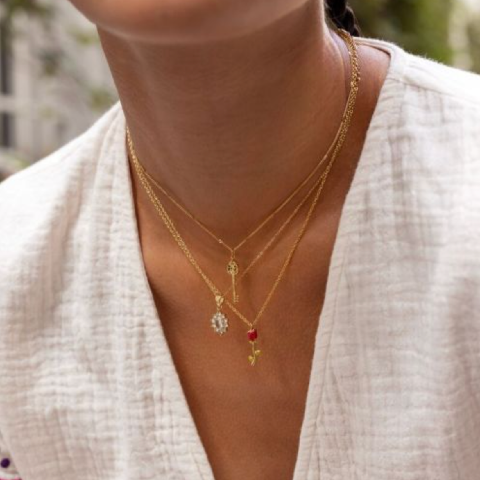 MY JEWELLERY MY JEWELLERY - Vintage ketting met transparante strass goud