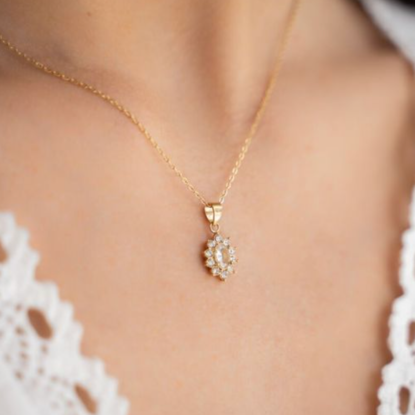 MY JEWELLERY MY JEWELLERY - Vintage ketting met transparante strass goud