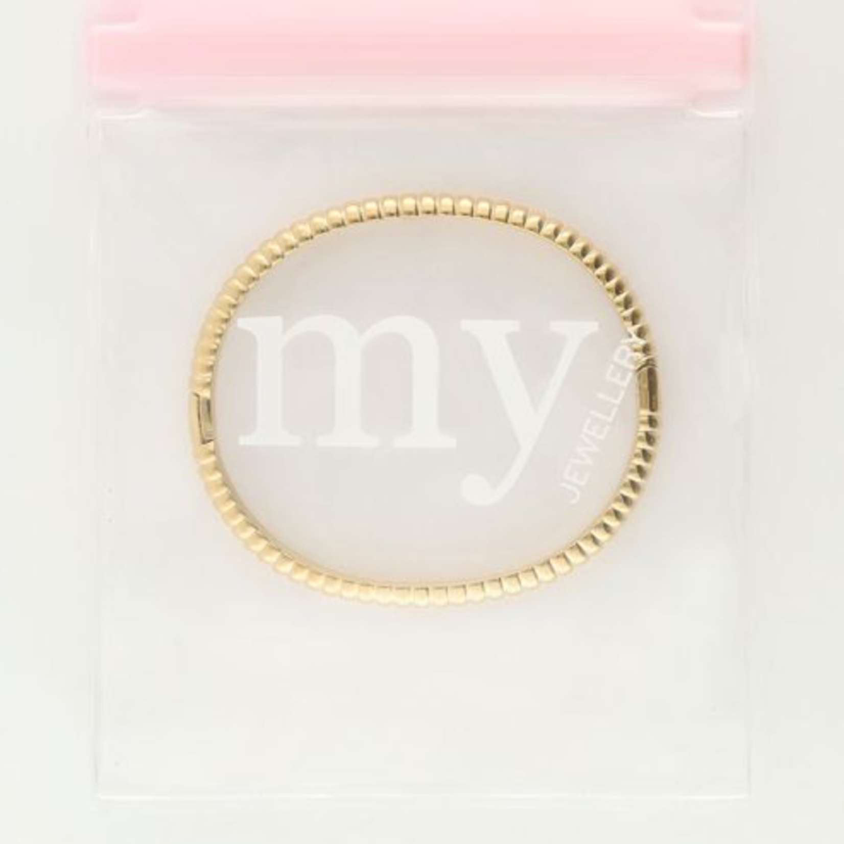 MY JEWELLERY MY JEWELLERY - Bold rechthoekige bangle met ribbels goud