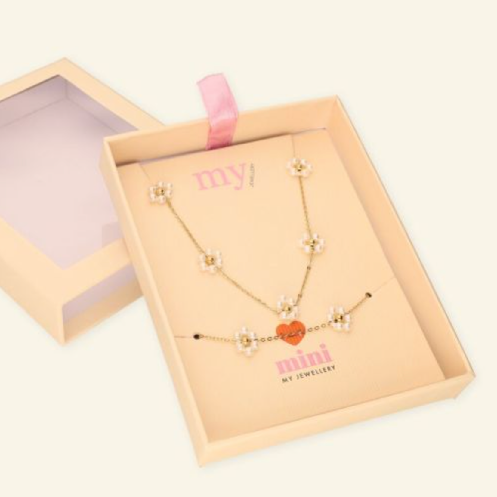 MY JEWELLERY MY JEWELLERY - Kinder giftbox bloemen ketting & armband goud